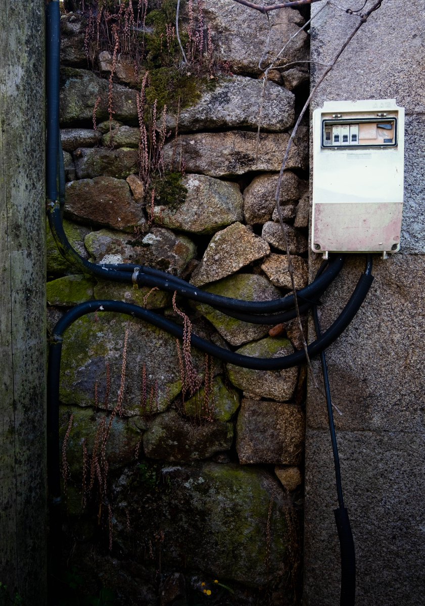 some cables on the wall